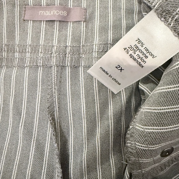Maurices Plus Sized Gray Striped Pants - Picture 3 of 7